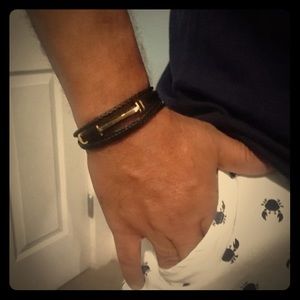 Men’s  Leather and Steel, Wrist Band